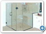 Heavy Glass Shower Door w/ inline panels & knotched return panel