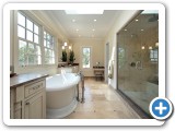Pivot Mount Heavy Glass Shower Door w/ inline panels